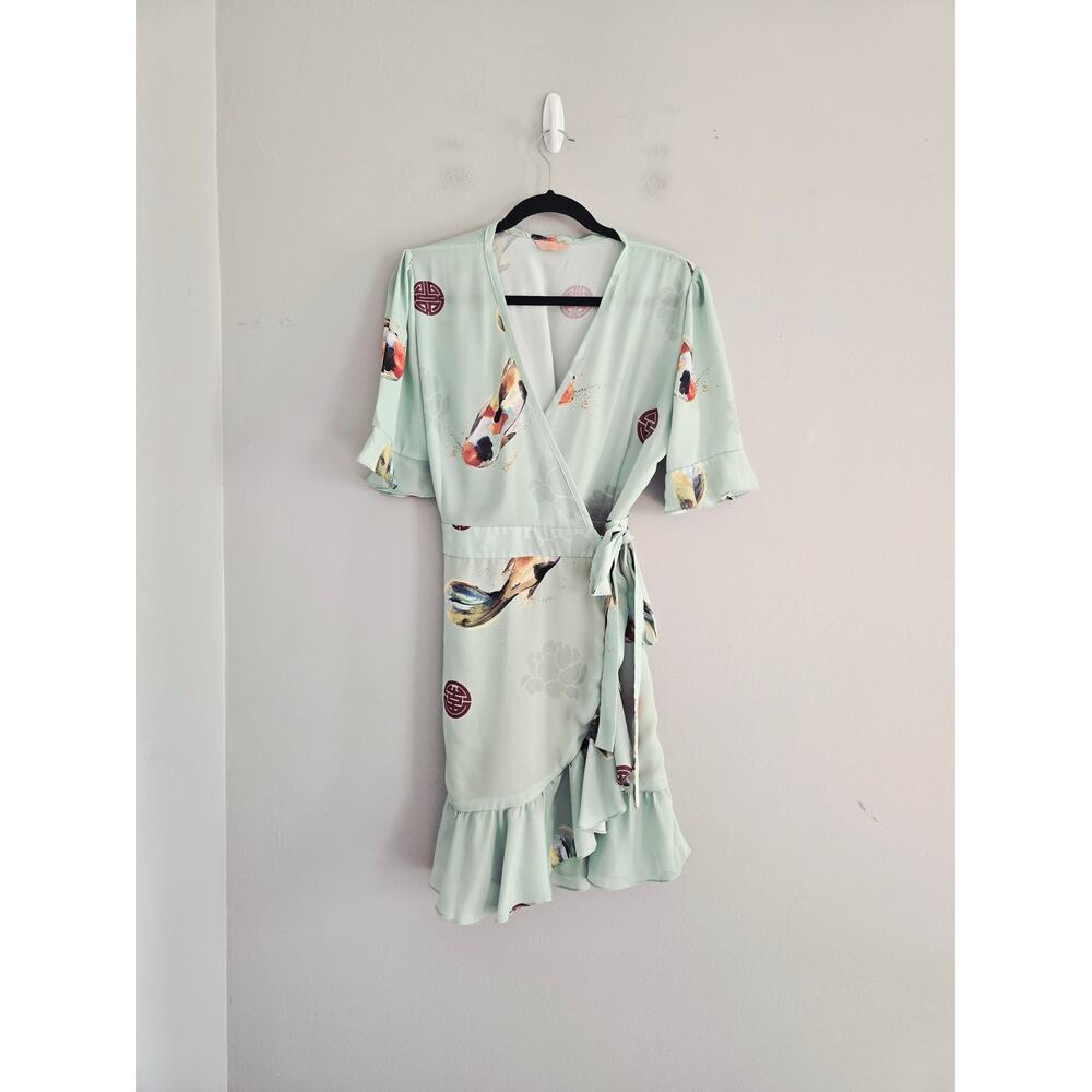 Maria Sanz Mint Green Colorful Dress One Size